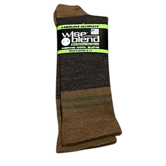 Merino Wool Blend Socks, Brown/Tan, Size 10-13 Men’s, NWT - Picture 1 of 4